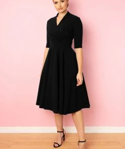 Pretty Dress Company Leyla 50's Midi Swing Dress Black