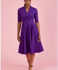 Pretty Dress Company Leyla 50's Swing Dress Purple