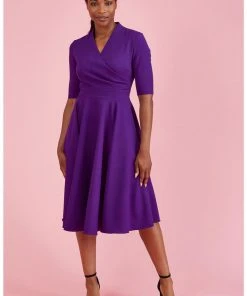 Pretty Dress Company Leyla 50's Swing Dress Purple