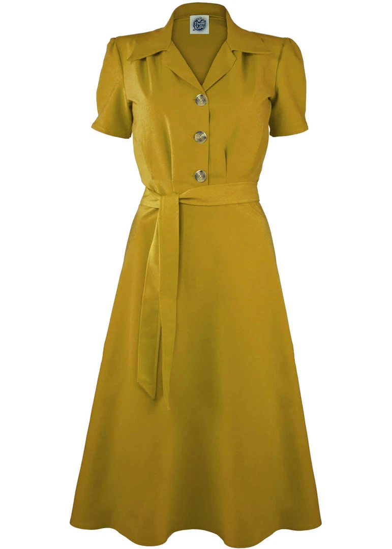 New In Pretty Retro Landgirl 40's Swing Dress Musterd