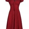 Pretty Retro Tea Polkadot 40's Dress Wine