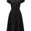 New In Pretty Retro Hostess 40's Swing Dress Black