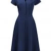 Pretty Retro Hostess 40's Swing Dress Navy New In