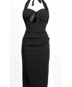 New In Pretty Retro Wiggle 50's Pencil Dress Black