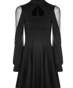 Punk Rave Upside Down Heart Dress Black