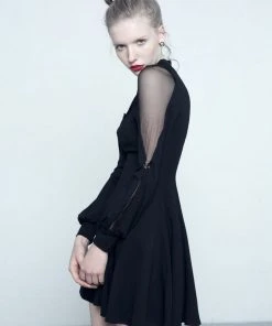 Punk Rave Upside Down Heart Dress Black