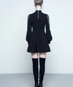 Punk Rave Upside Down Heart Dress Black