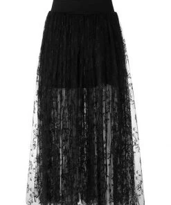 Punk Rave Butterfly Gauze Chiffon Skirt Black New In