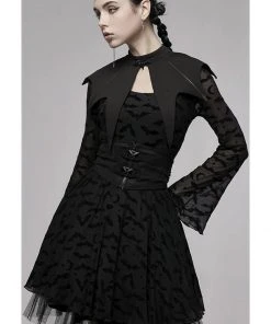 Punk Rave Bat Capelet Black