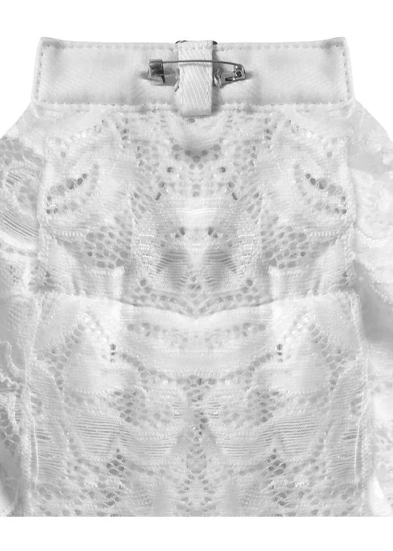 New In Punk Rave Lace Cravat White