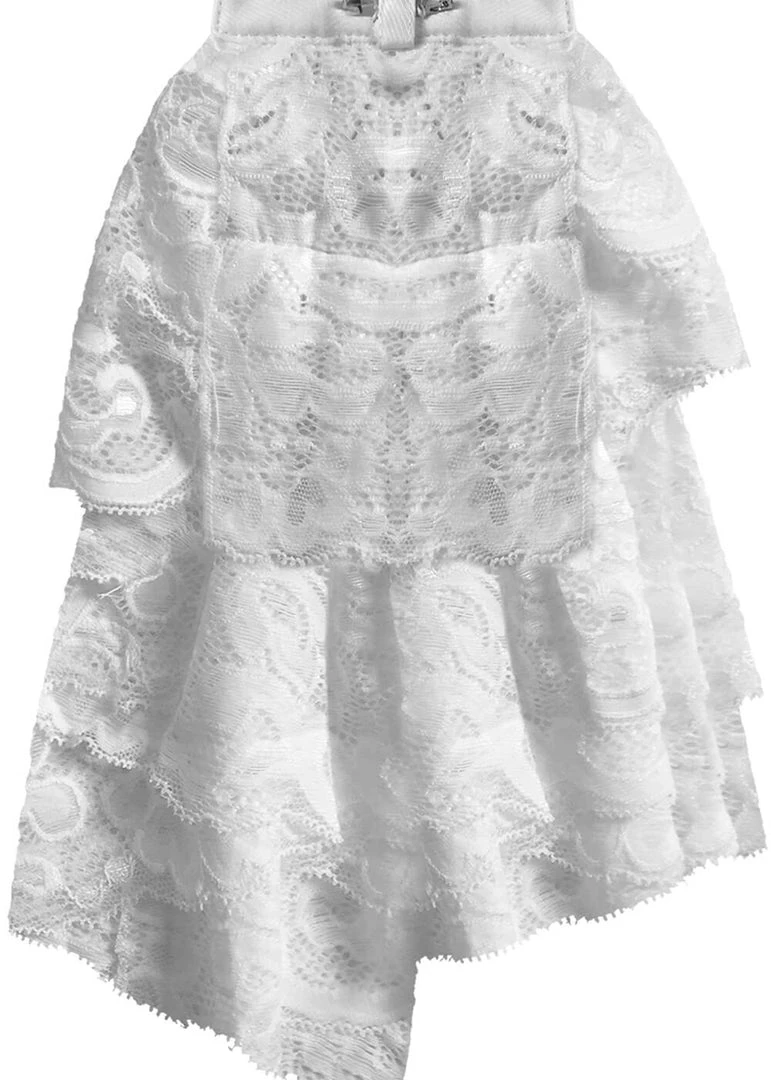 New In Punk Rave Lace Cravat White