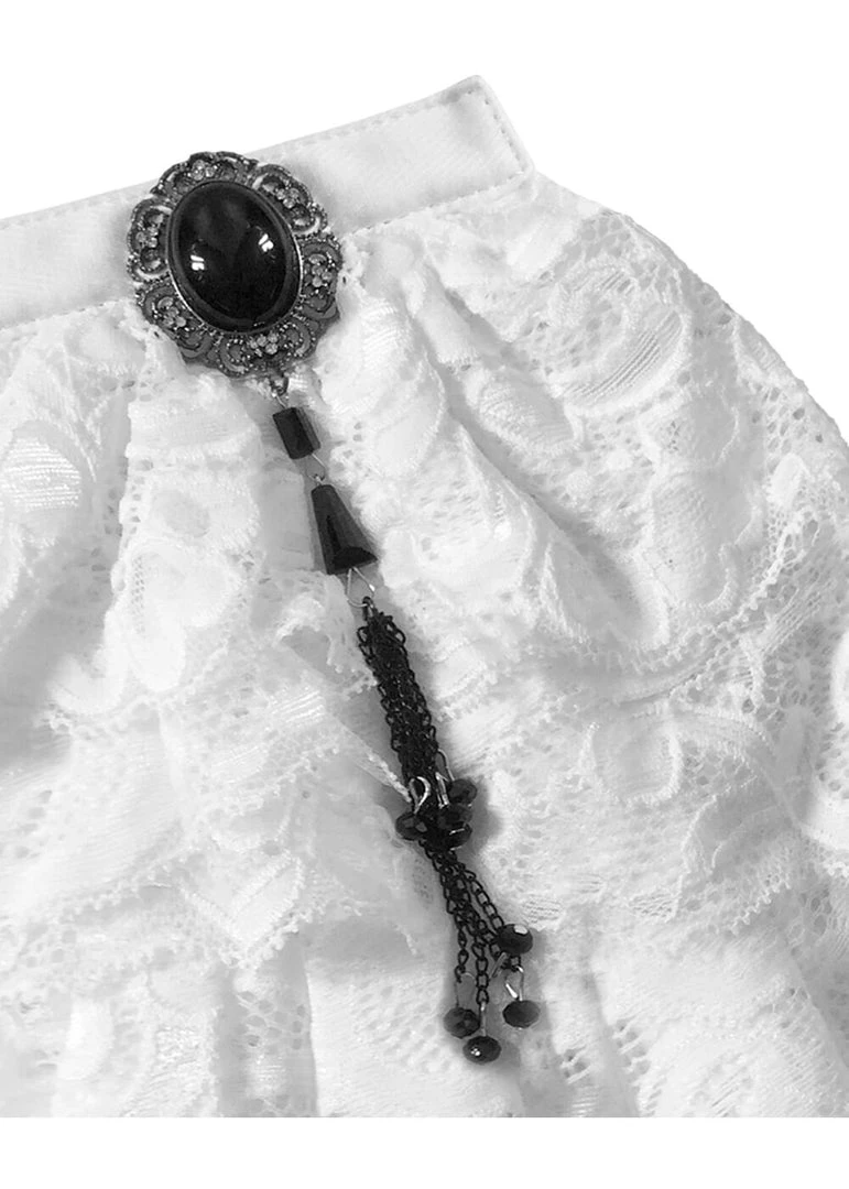 New In Punk Rave Lace Cravat White