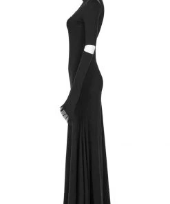 Punk Rave Minerva Rose Maxi Dress Black