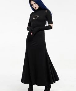 Punk Rave Minerva Rose Maxi Dress Black