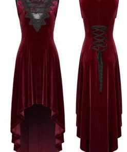 Punk Rave Aurora Velvet Dress Red New In