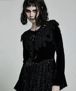 Punk Rave Hallow Lace Collar Black