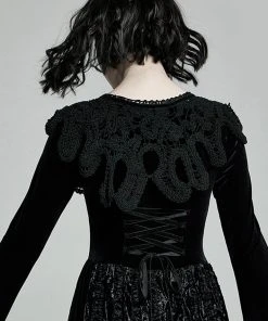 Punk Rave Hallow Lace Collar Black