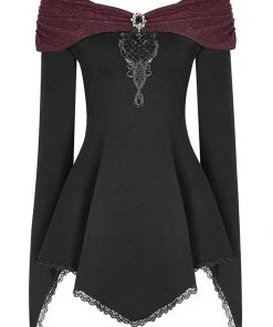 Punk Rave Beauteous Olorea Top Black Red