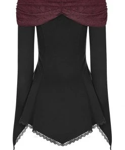 Punk Rave Beauteous Olorea Top Black Red