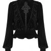 New In Punk Rave Cello Velvet Blouse Black