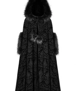 New In Punk Rave Snowfall Cloak Cape Black