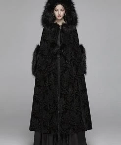 New In Punk Rave Snowfall Cloak Cape Black