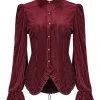 New In Punk Rave The Manor Velvet Blouse Red