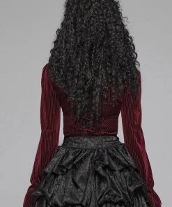 New In Punk Rave The Manor Velvet Blouse Red