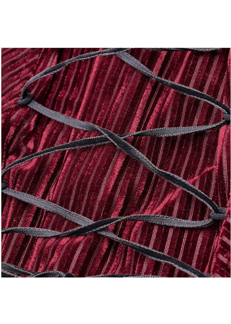 New In Punk Rave The Manor Velvet Blouse Red