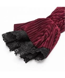 New In Punk Rave The Manor Velvet Blouse Red