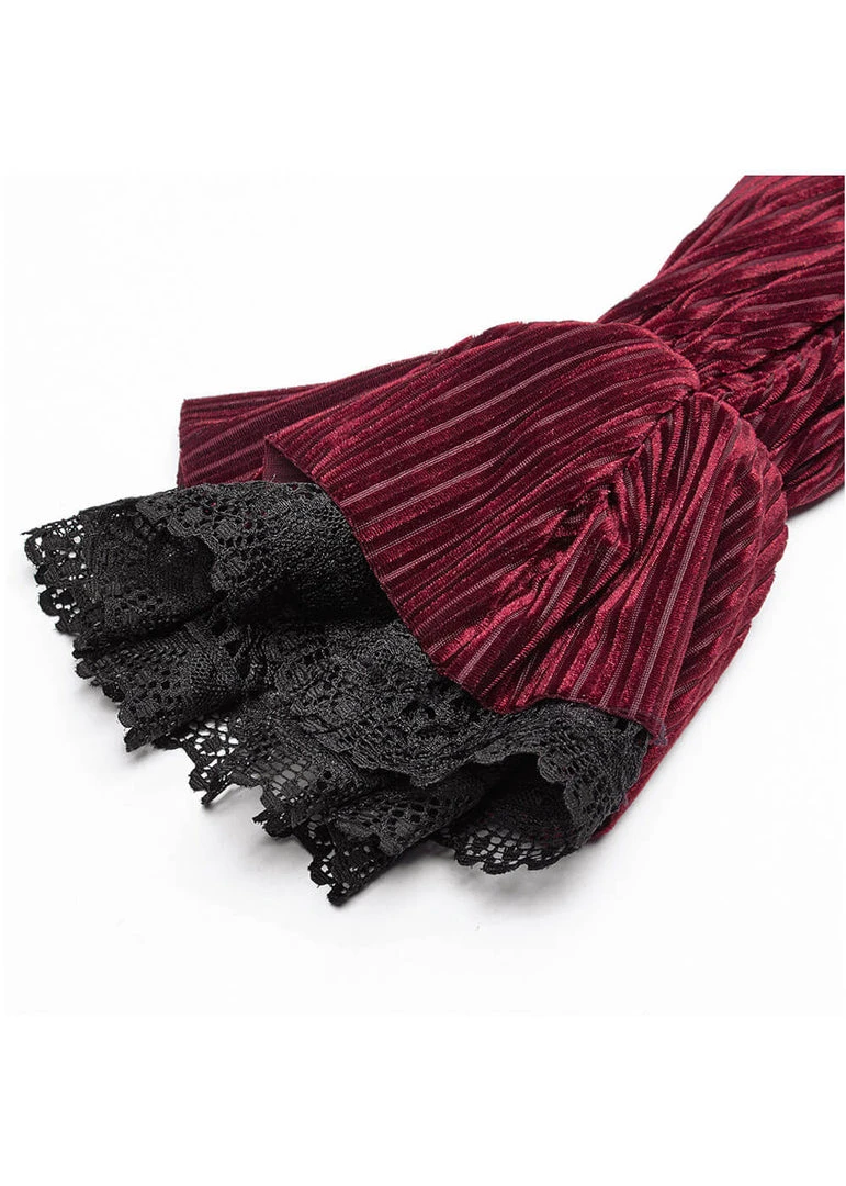 New In Punk Rave The Manor Velvet Blouse Red