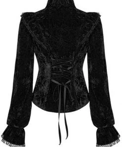 Punk Rave Luxuria Velvet Blouse Black New In