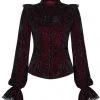 New In Punk Rave Luxuria Velvet Blouse Red