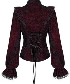 New In Punk Rave Luxuria Velvet Blouse Red