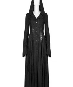 New In Punk Rave Sense Of Mystery Dress Coat Black