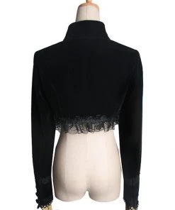 New In Punk Rave Romantic Velvet Bolero Black