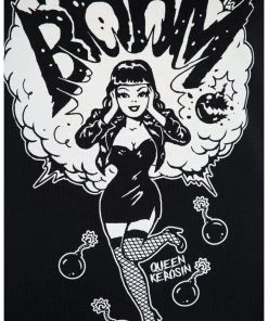 Queen Kerosin Boom Girly T-Shirt Black New In