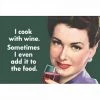 Retro Fun Magnet I Cook With Wine Multi