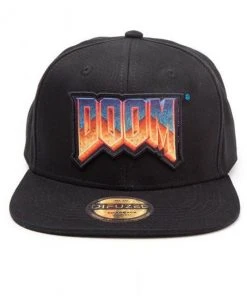 Retro Games Doom Logo Snapback Cap Black New In