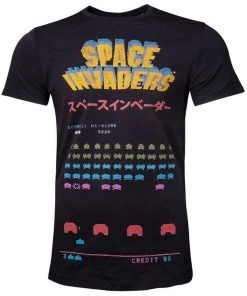 New In Retro Games Mens Space Invaders Level T-Shirt Black