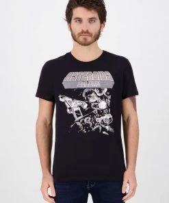 Retro Games Mens Asteroids Tonal Graphic T-Shirt Black New In