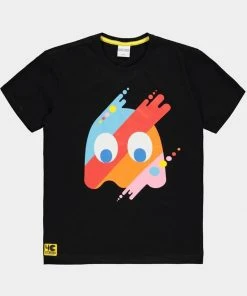 New In Retro Games Mens Pac-Man Ghost T-Shirt Black