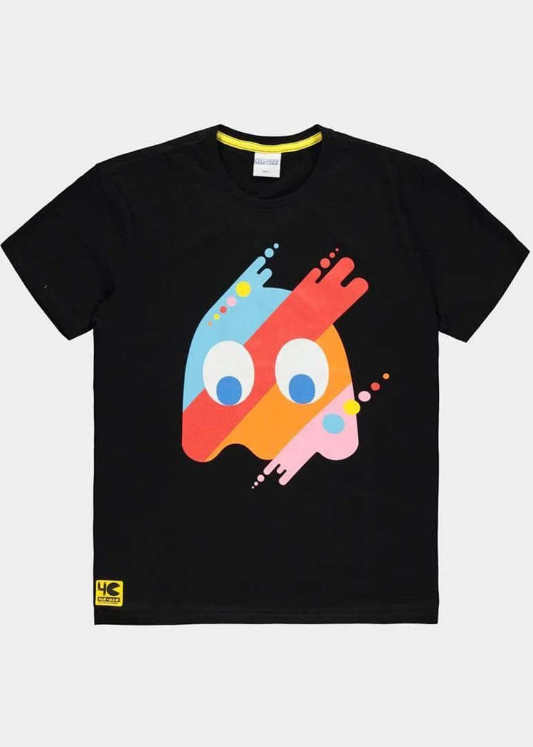 New In Retro Games Mens Pac-Man Ghost T-Shirt Black