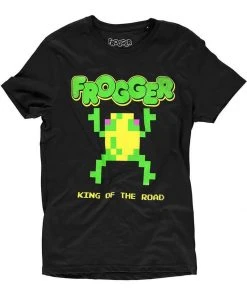 Retro Games Mens Frogger The OG Pixel T-Shirt Black