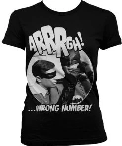 New In Retro Movies Batman Wrong Number Girly T-Shirt Black