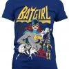 New In Retro Movies DC Comics Batgirl T-Shirt Girly Navy