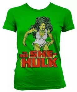 Retro Movies DC Comics She-Hulk Girly T-Shirt Green