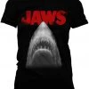 Retro Movies Jaws Poster Girly T-Shirt Black