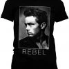 Retro Movies James Dean Rebel Girly T-Shirt Black New In
