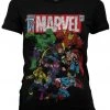 New In Retro Movies DC Comics Marvel Team-Up Girly T-Shirt Black